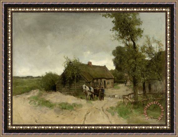 Anton Mauve Huisje Aan De Zandweg Framed Painting