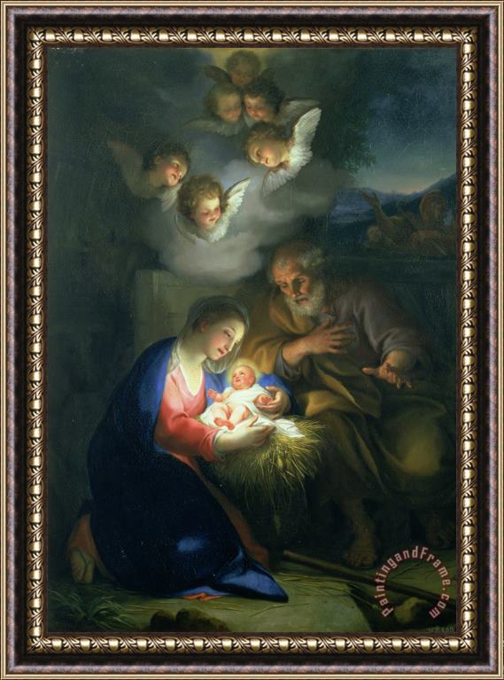 Anton Raphael Mengs Nativity Scene Framed Painting