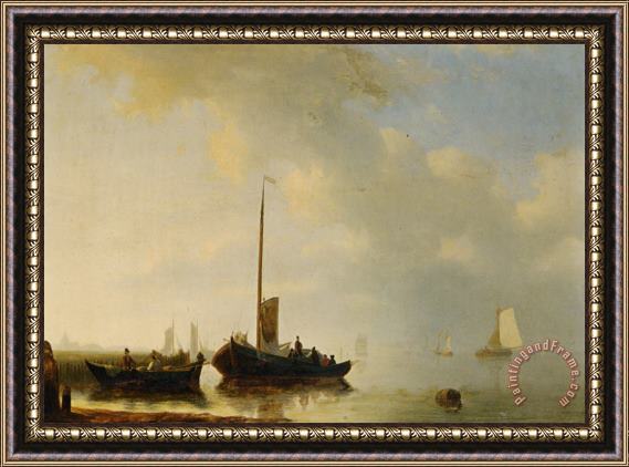 Antonie Waldorp Sailing Vessels Off The Dutch Coast Framed Print