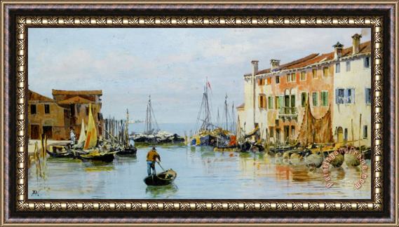 Antonietta Brandeis A Venetian Bay Framed Painting