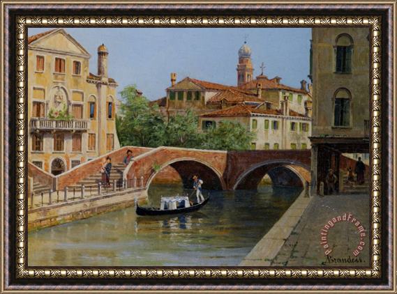 Antonietta Brandeis A Venetian Bridge Framed Painting