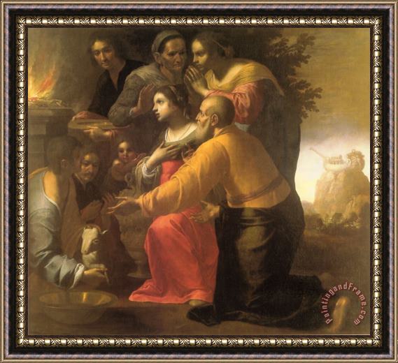 Antonio Carracci The Lamentation Over The Dead Christ Framed Print