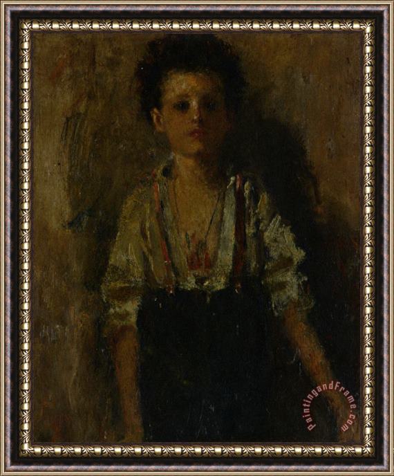 Antonio Mancini A Young Boy Framed Painting