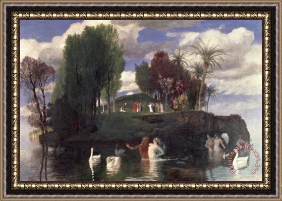 Arnold Bocklin The Island of the Living Framed Painting