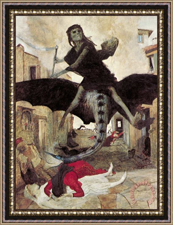 Arnold Bocklin The Plague Framed Painting