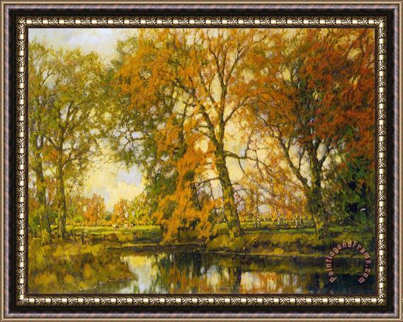 Arnold Marc Gorter An Autumn Landscape with Cows Near a Stream Framed Painting