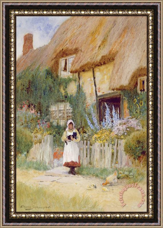 Arthur Claude Strachan By The Cottage Gate Framed Print