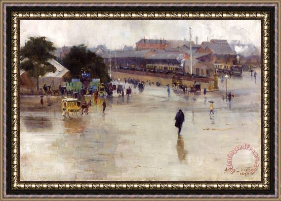 Arthur Claude Strachan The Railway Station, Redfern Framed Painting