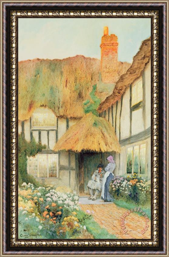 Arthur Claudes Strachan By the Cottage Door Framed Print