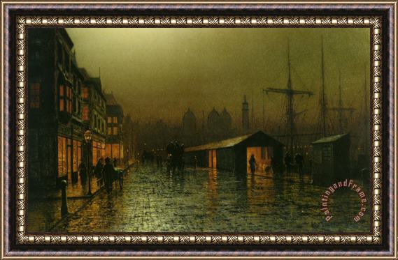 Arthur Grimshaw Hull Docks By Night Framed Painting
