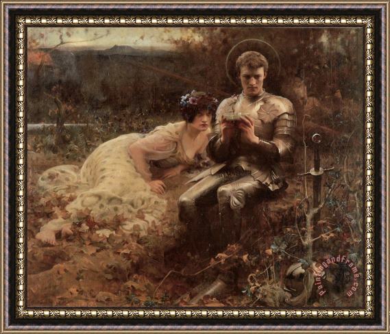 Arthur Hacker The Temptation of Sir Percival Framed Painting