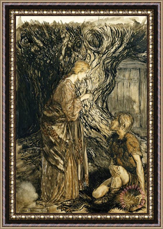 Arthur Rackham An Illustration to The Rheingold And The Valkyrie Framed Painting