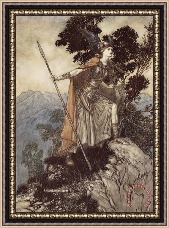 Arthur Rackham Brunnhilde From The Rhinegold And The Valkyrie Framed Painting