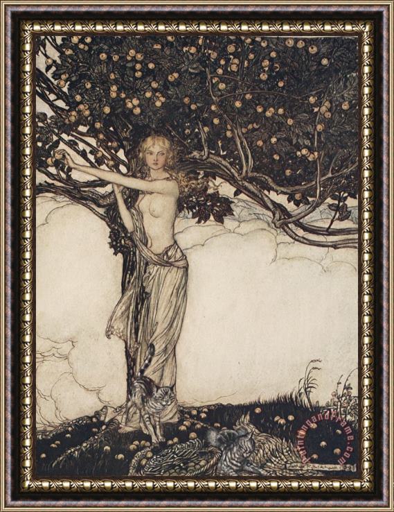 Arthur Rackham Freia The Fair One Illustration From The Rhinegold And The Valkyrie Framed Painting