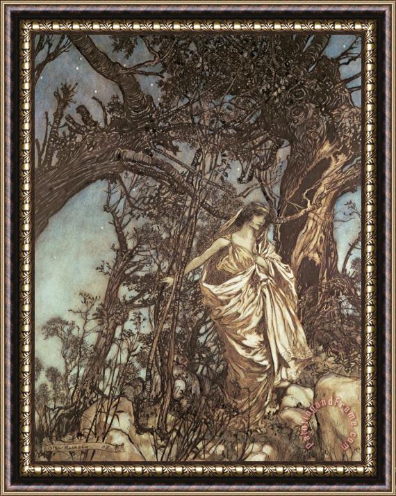 Arthur Rackham Never So Weary Never So Woeful Illustration To A Midsummer Night S Dream Framed Painting