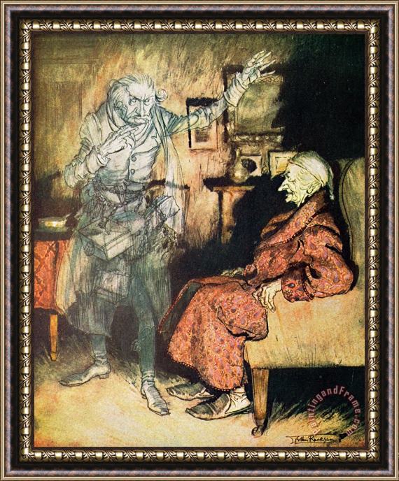 Arthur Rackham Scrooge And The Ghost Of Marley Framed Painting