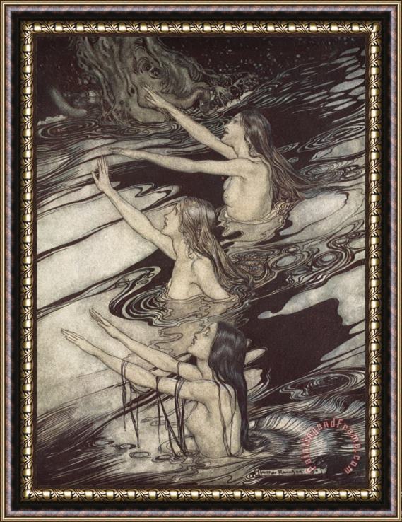 Arthur Rackham Siegfried Siegfried Our Warning Is True Flee Oh Flee From The Curse Framed Painting