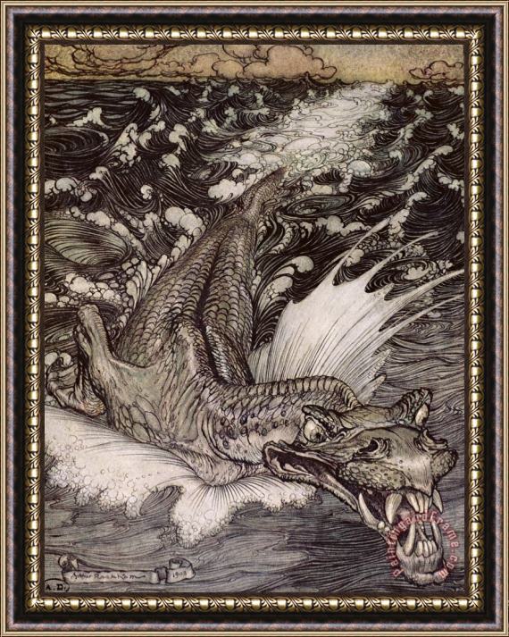 Arthur Rackham The Leviathan Framed Print