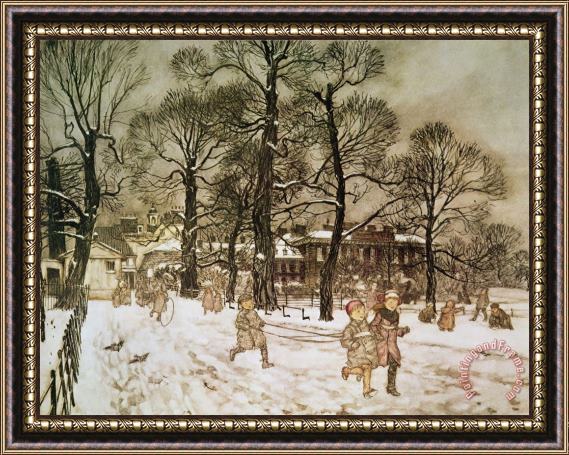 Arthur Rackham Winter in Kensington Gardens Framed Painting