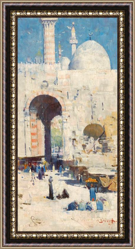 Arthur Streeton Cairo Street (or Mosque, Sultan Hassan) Framed Painting