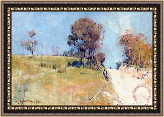 Arthur Streeton Sunlight (cutting on a Hot Road) Framed Painting