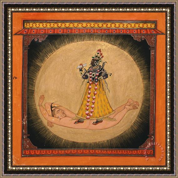 Artist, maker unknown, India Bhadrakali Within The Rising Sun Framed Painting