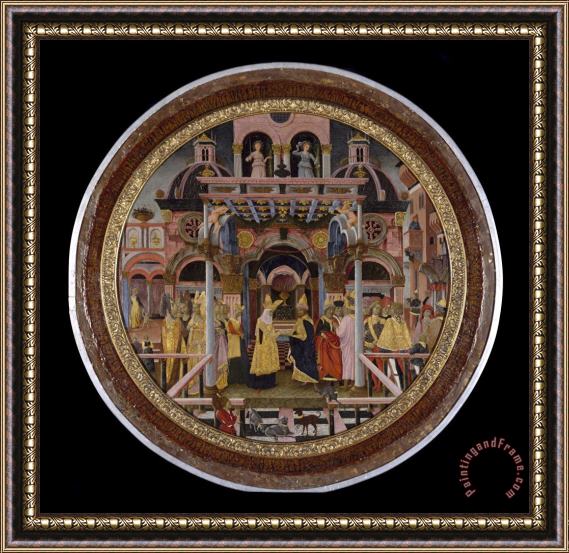 Artist, Maker Unknown, Italian? The Meeting of Solomon And The Queen of Sheba Framed Painting