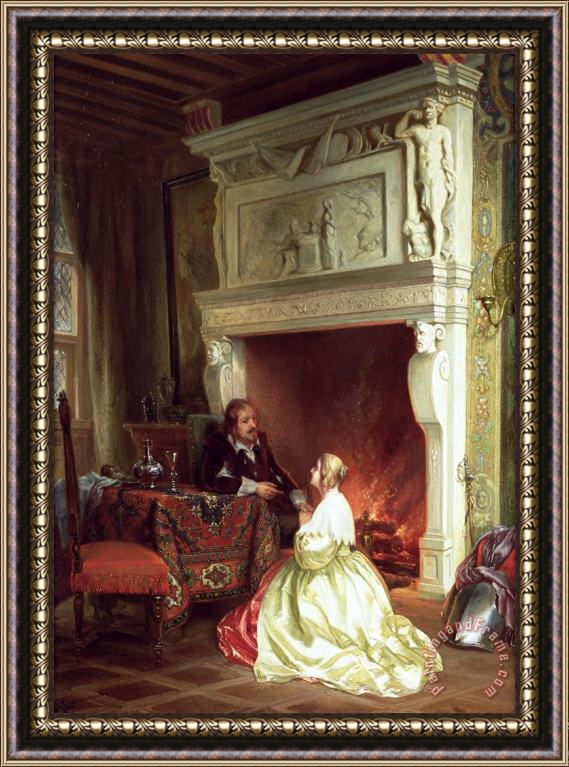 Ary Johannes Lamme Figures in an Interior Framed Painting