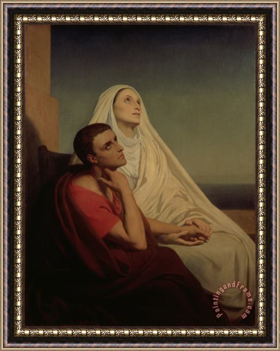 Ary Scheffer St Augustine and his mother St Monica Framed Painting
