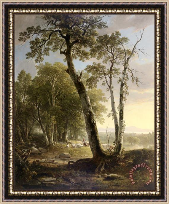 Asher Brown Durand Landscape, Composition, Afternoon Framed Painting
