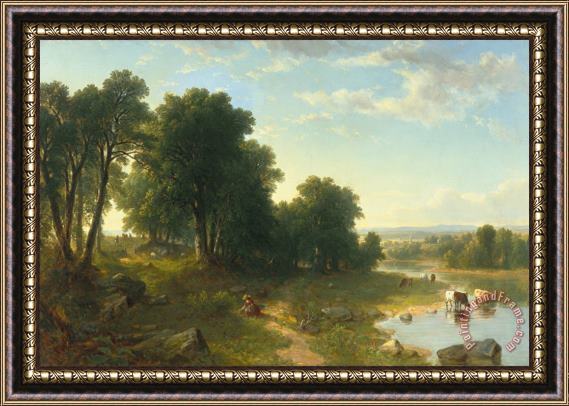 Asher Brown Durand Strawberrying Framed Painting