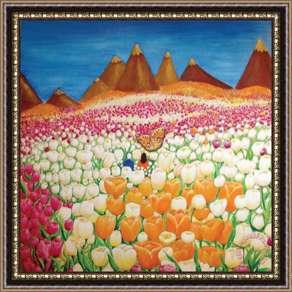 Ashleigh Dyan Moore Flowers and Fields Alive with Thy Joy Framed Painting