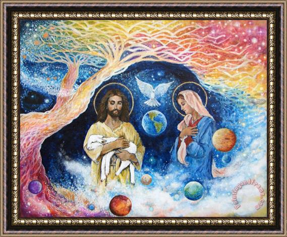 Ashleigh Dyan Moore Jesus Art - Cloud Colored Christ Come Framed Painting