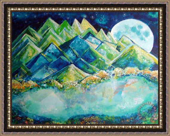 Ashleigh Dyan Moore Lake by the Moon Light Framed Painting