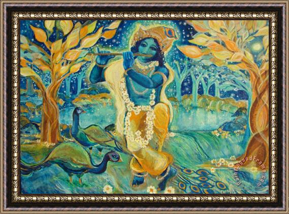 Ashleigh Dyan Moore My Krishna is Blue Framed Painting