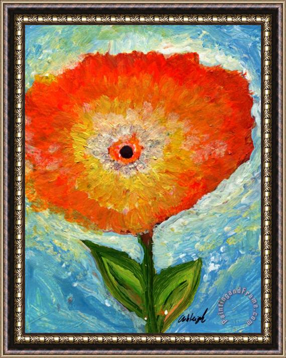 Ashleigh Dyan Moore Orange Flower Pop Framed Painting