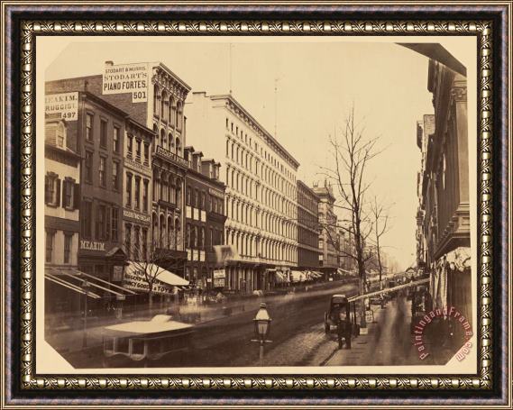 Attributed to Silas A. Holmes Broadway Looking North From Between Grand And Broome Streets Framed Print