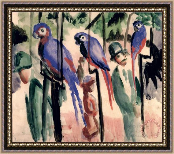 August Macke Blue Parrots Framed Print