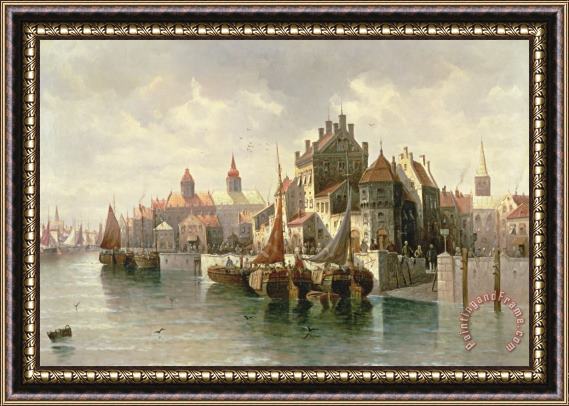 August Siegen Kieler Canal Framed Painting