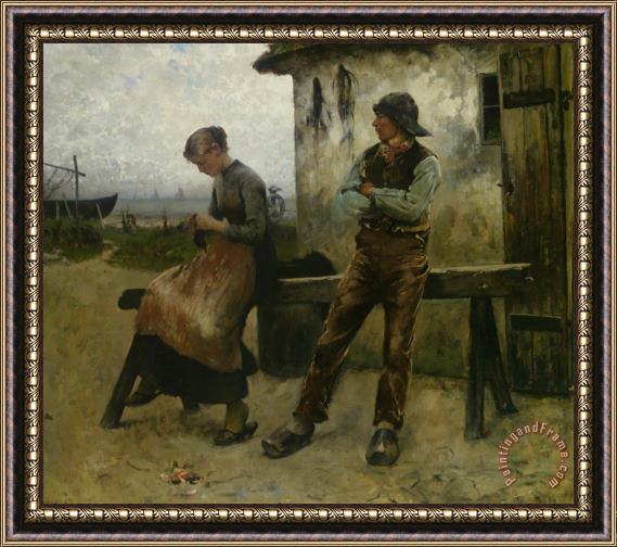 August Wilhelm Nikolaus Hagborg The Shy Suitor Framed Print