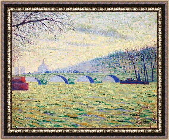 Auguste Herbin Le Pont Royal, 1903 Framed Painting Auguste Herbin Le Pont Royal, 1903 Framed Painting