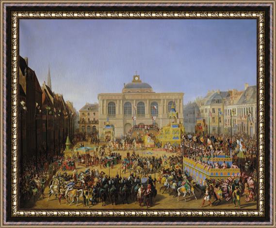 Auguste Jacques Regnier The Kermesse at Saint-Omer in 1846 Framed Painting