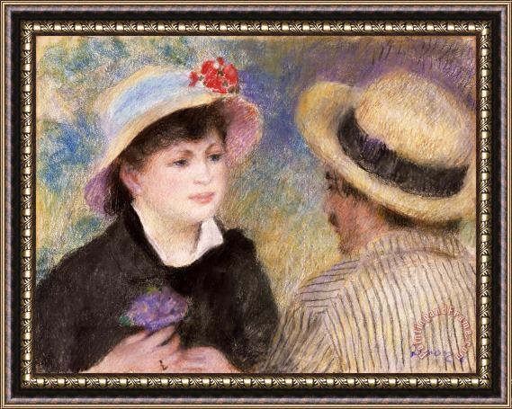 Auguste Renoir Boating Couple Framed Painting
