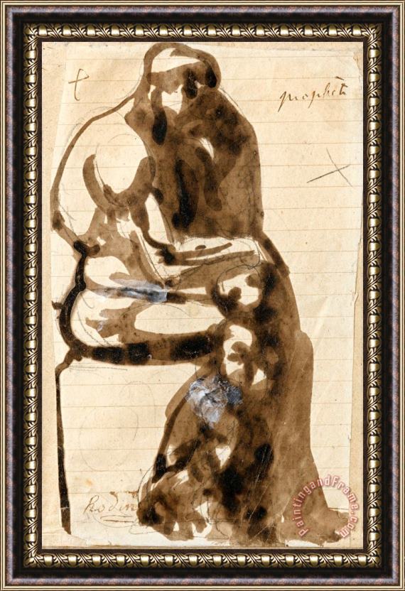 Auguste Rodin Prophete, Etude Pour Le Penseur Framed Painting