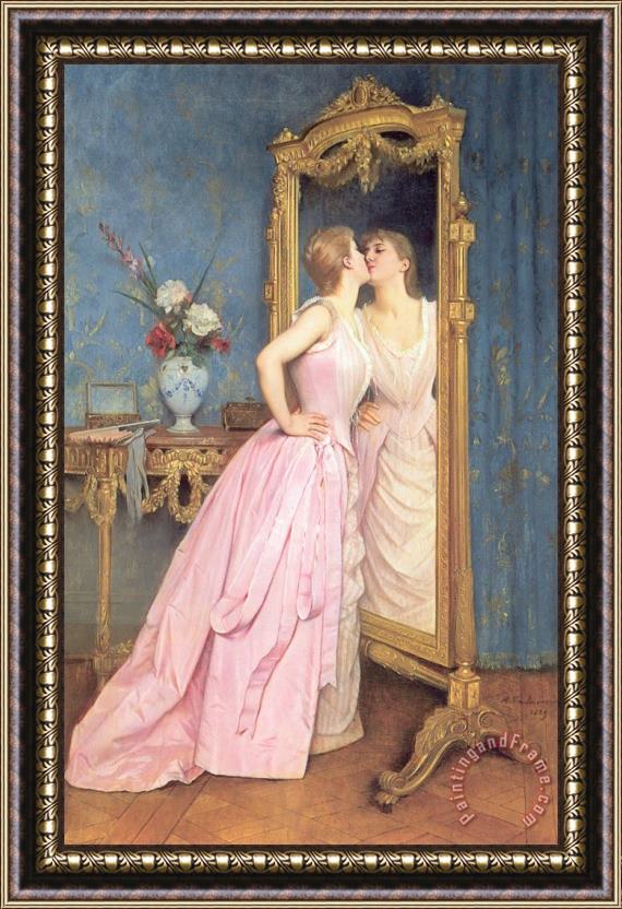 Auguste Toulmouche Vanity Framed Painting