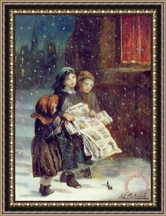 Augustus Edward Mulready Carols for Sale Framed Print