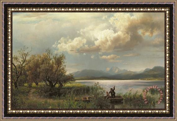Augustus Wilhelm Leu Bayern Landscape Framed Print