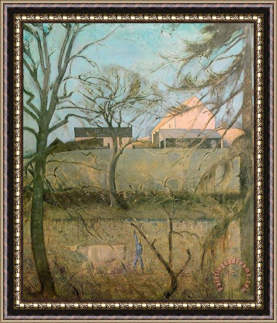 Balthasar Klossowski De Rola Balthus Big Landscape with Cow Framed Painting