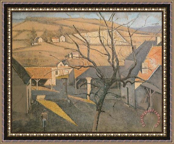 Balthasar Klossowski De Rola Balthus Large Landscape with a Tree 1957 Framed Painting