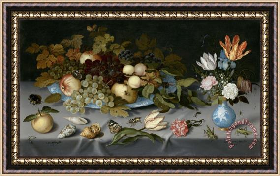 Balthasar Van Der Ast Still Life with Fruits And Flowers Framed Print